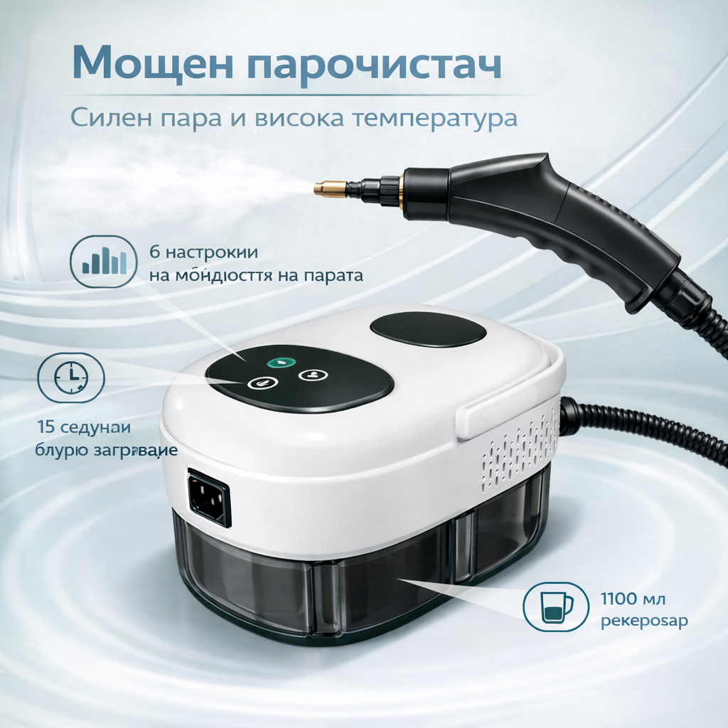 Мощен парочистач с високо налягане 2500W за дълбоко почистване
