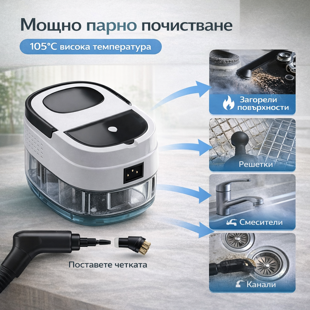 Мощен парочистач с високо налягане 2500W за дълбоко почистване